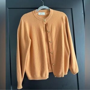 Classic Men's Crewneck Button Cardigan Sweater - Ochre